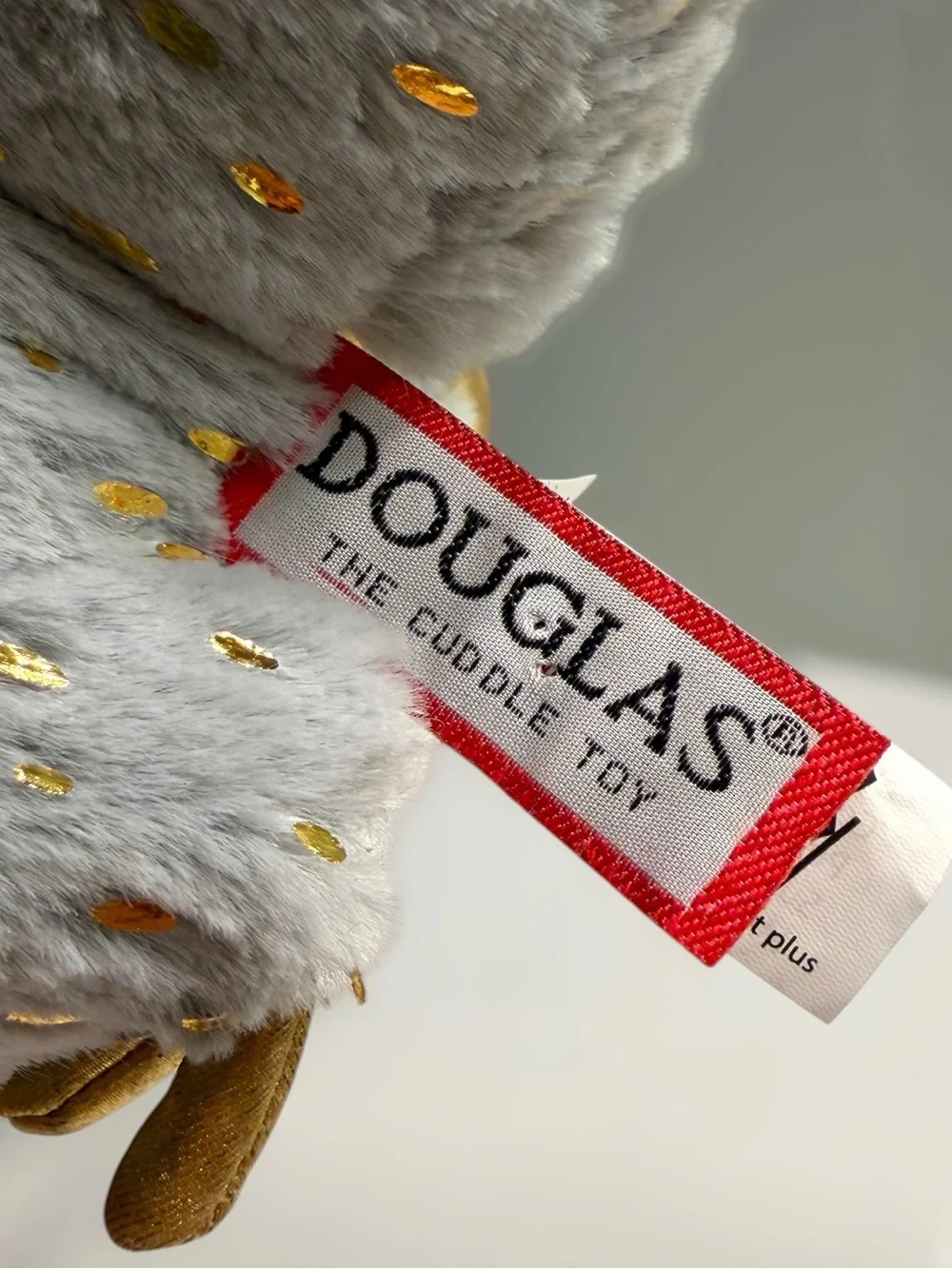 Douglas Midas Gold Fleck Dragon Plush 22” Gray Gold Fantasy Stuffed Animal